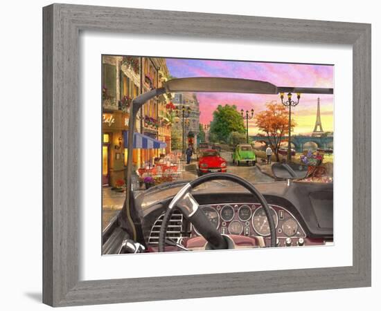 Paris in a Car (Variant 1)-Dominic Davison-Framed Art Print