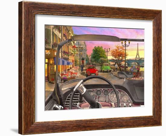 Paris in a Car (Variant 1)-Dominic Davison-Framed Art Print