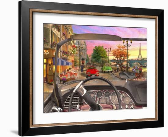 Paris in a Car (Variant 1)-Dominic Davison-Framed Art Print