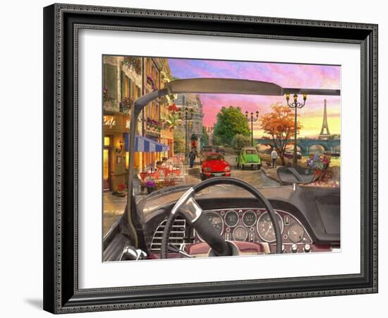 Paris in a Car (Variant 1)-Dominic Davison-Framed Art Print