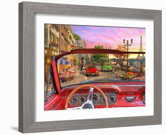 Paris in a Car-Dominic Davison-Framed Art Print