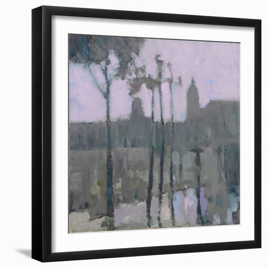 Paris in the Rain, 2016-Michael G. Clark-Framed Giclee Print