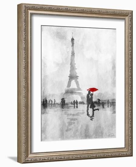 Paris In The Rain-OnRei-Framed Art Print