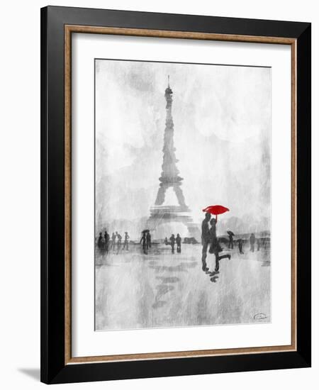 Paris In The Rain-OnRei-Framed Art Print