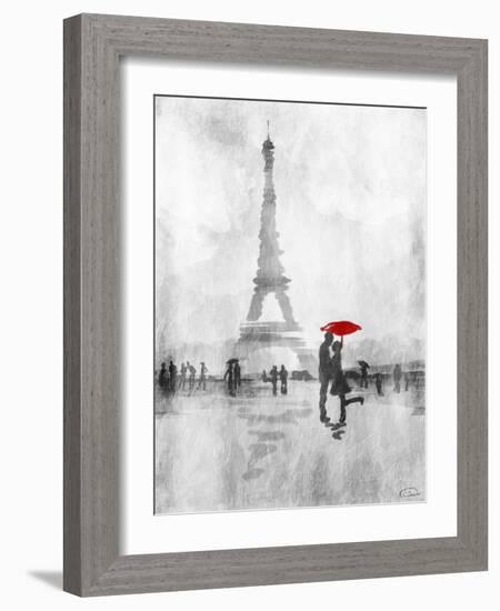 Paris In The Rain-OnRei-Framed Art Print