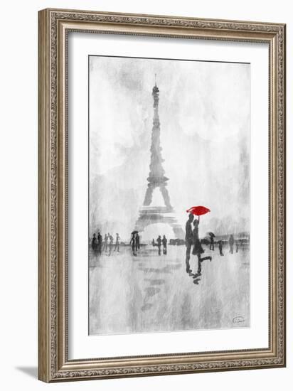 Paris In The Rain-OnRei-Framed Art Print