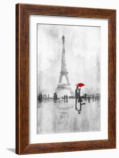 Paris In The Rain-OnRei-Framed Art Print