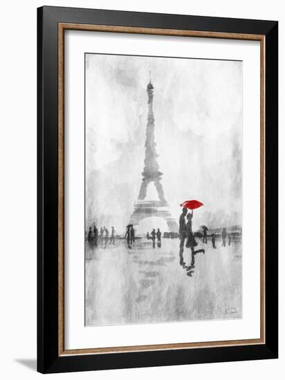 Paris In The Rain-OnRei-Framed Art Print