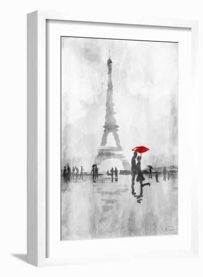 Paris In The Rain-OnRei-Framed Art Print