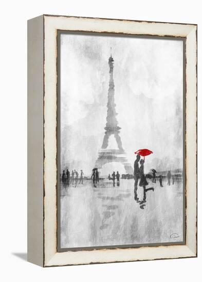 Paris In The Rain-OnRei-Framed Stretched Canvas