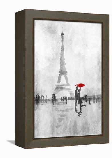 Paris In The Rain-OnRei-Framed Stretched Canvas