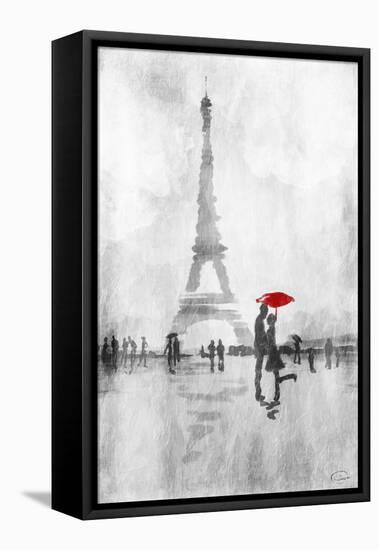 Paris In The Rain-OnRei-Framed Stretched Canvas