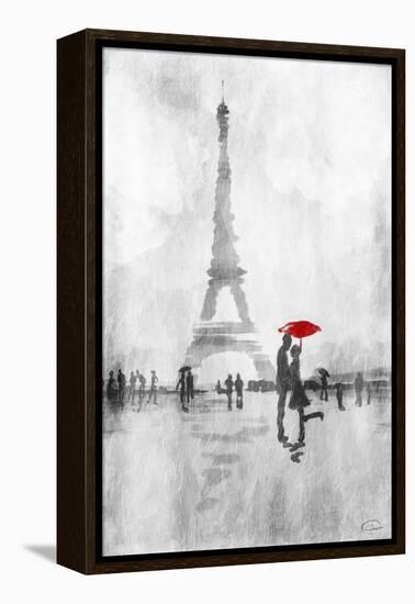 Paris In The Rain-OnRei-Framed Stretched Canvas