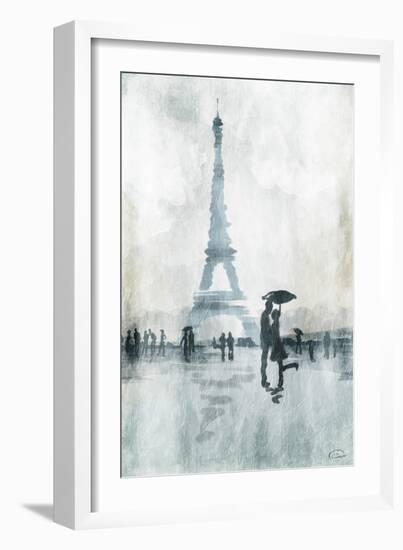 Paris in the rain-OnRei-Framed Art Print