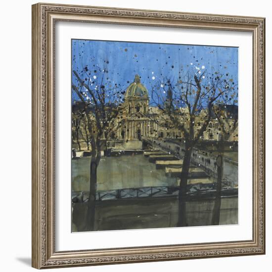 Paris in Winter, Passarelle des Arts-Susan Brown-Framed Giclee Print