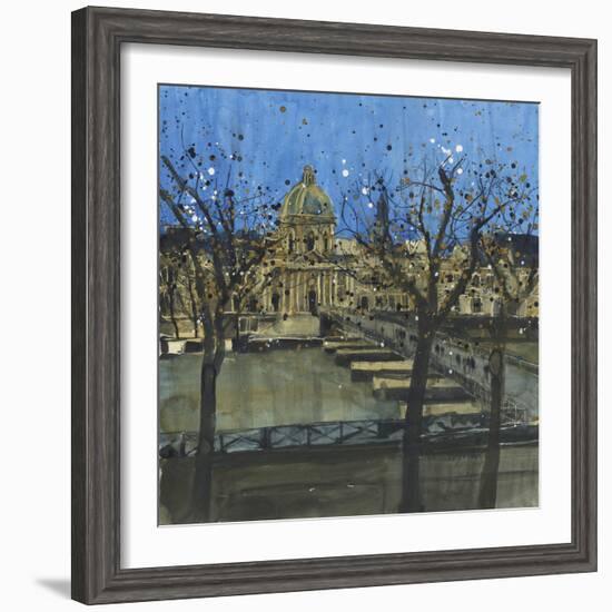 Paris in Winter, Passarelle des Arts-Susan Brown-Framed Giclee Print