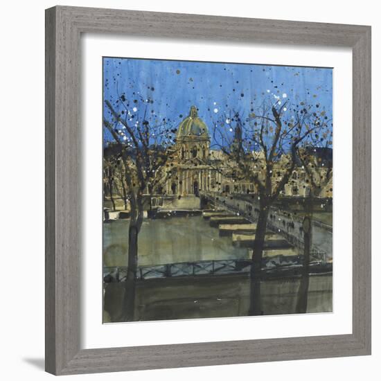 Paris in Winter, Passarelle des Arts-Susan Brown-Framed Giclee Print