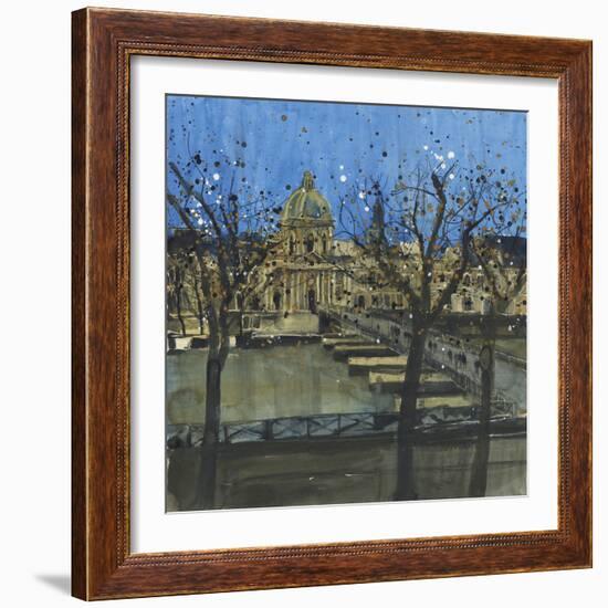 Paris in Winter, Passarelle des Arts-Susan Brown-Framed Giclee Print