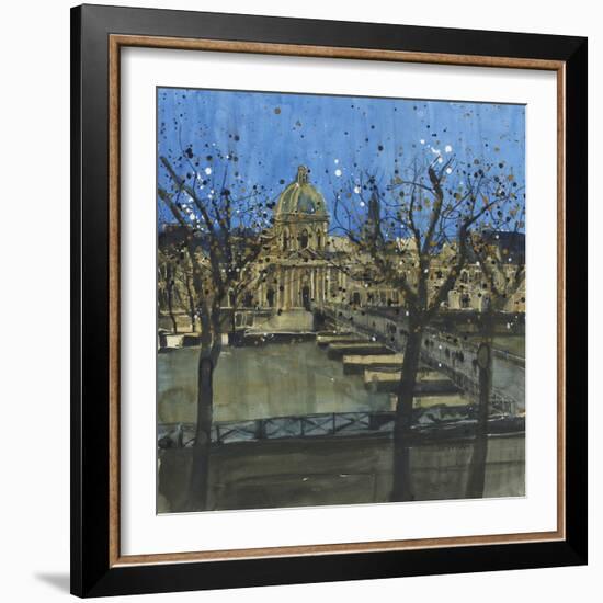 Paris in Winter, Passarelle des Arts-Susan Brown-Framed Giclee Print