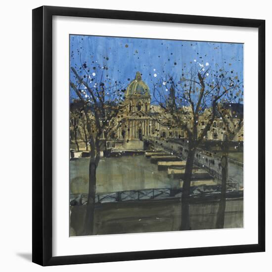 Paris in Winter, Passarelle des Arts-Susan Brown-Framed Giclee Print