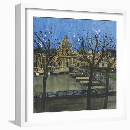 Paris in Winter, Passarelle des Arts-Susan Brown-Framed Giclee Print