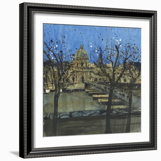Paris in Winter, Passarelle des Arts-Susan Brown-Framed Giclee Print