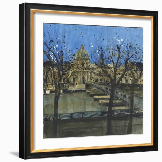 Paris in Winter, Passarelle des Arts-Susan Brown-Framed Giclee Print