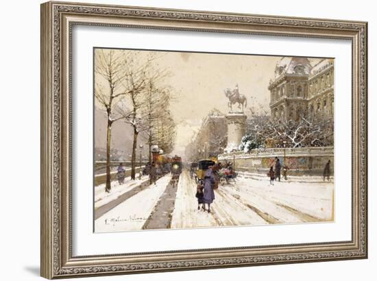 Paris in Winter-Eugene Galien-Laloue-Framed Giclee Print