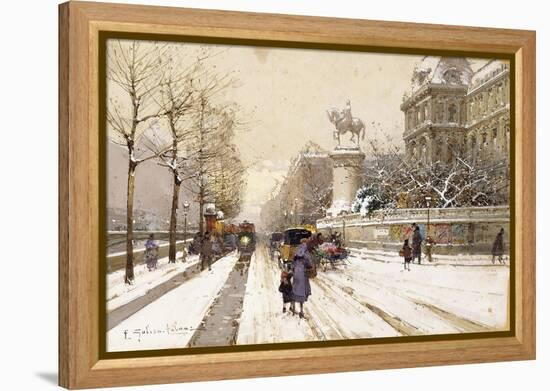 Paris in Winter-Eugene Galien-Laloue-Framed Premier Image Canvas