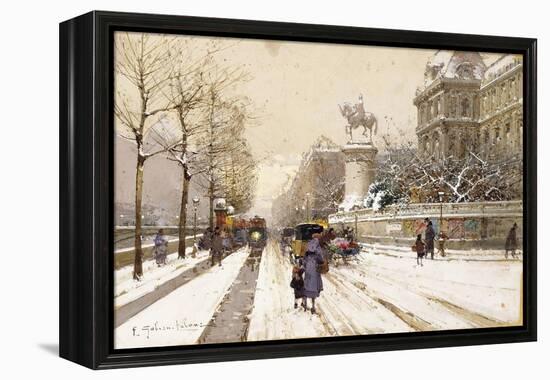 Paris in Winter-Eugene Galien-Laloue-Framed Premier Image Canvas
