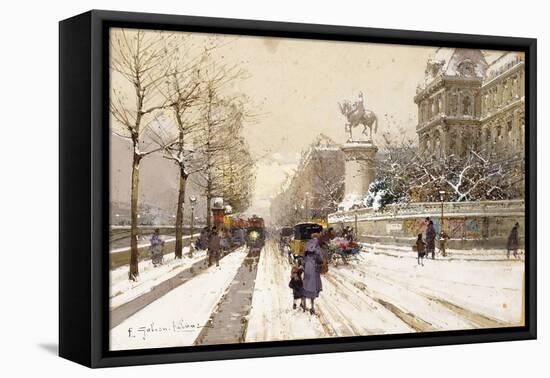 Paris in Winter-Eugene Galien-Laloue-Framed Premier Image Canvas