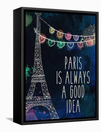 Paris is Always-Kimberly Allen-Framed Stretched Canvas