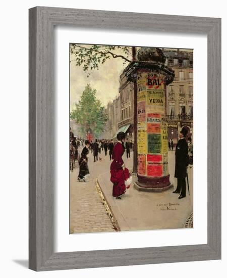 Paris Kiosk, Early 1880s-Jean Béraud-Framed Giclee Print