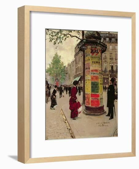 Paris Kiosk, Early 1880s-Jean Béraud-Framed Giclee Print