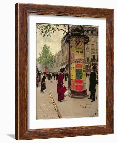 Paris Kiosk, Early 1880s-Jean Béraud-Framed Giclee Print