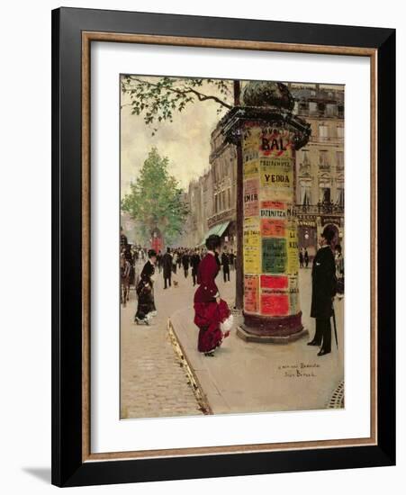 Paris Kiosk, Early 1880s-Jean Béraud-Framed Giclee Print