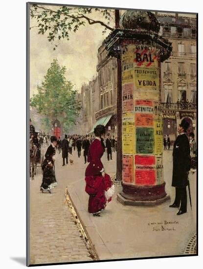 Paris Kiosk, Early 1880s-Jean Béraud-Mounted Giclee Print