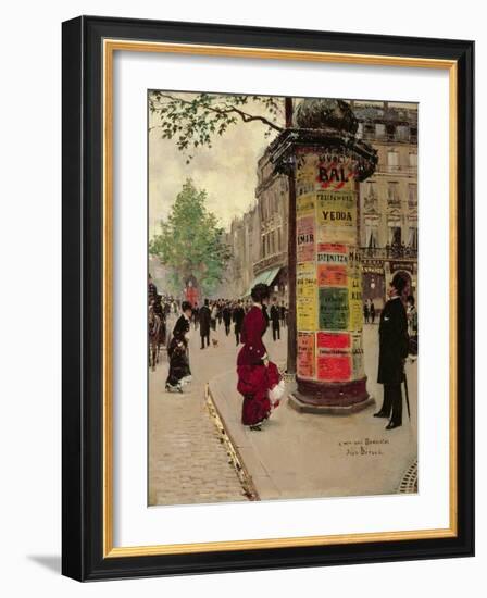 Paris Kiosk, Early 1880s-Jean Béraud-Framed Giclee Print