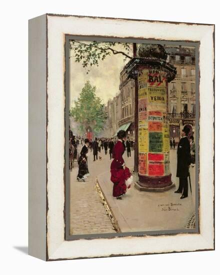 Paris Kiosk, Early 1880s-Jean Béraud-Framed Premier Image Canvas