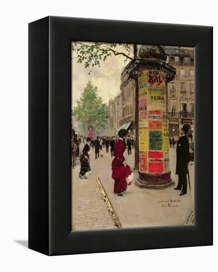 Paris Kiosk, Early 1880s-Jean Béraud-Framed Premier Image Canvas