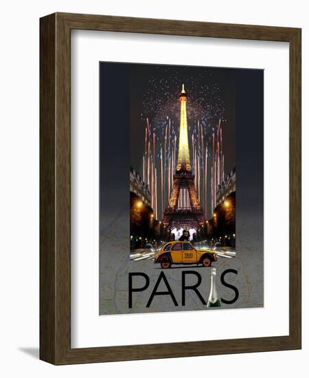 Paris Kiss-Big Island Studios-Framed Art Print