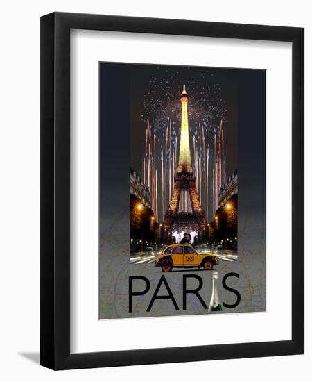 Paris Kiss-Big Island Studios-Framed Art Print