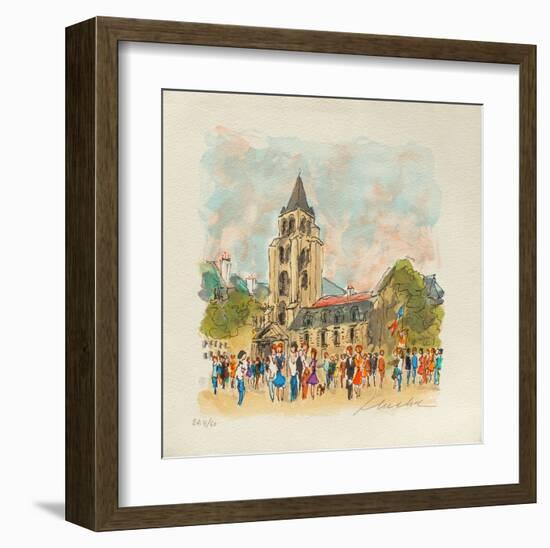Paris, L'ÉgIIse Saint Germain Des Prés-Urbain Huchet-Framed Collectable Print