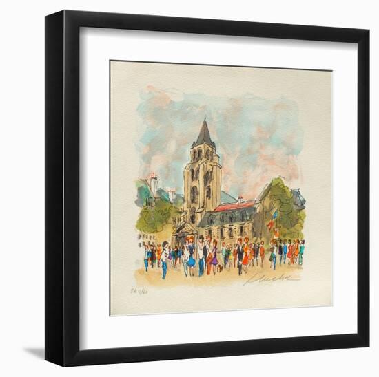 Paris, L'ÉgIIse Saint Germain Des Prés-Urbain Huchet-Framed Collectable Print