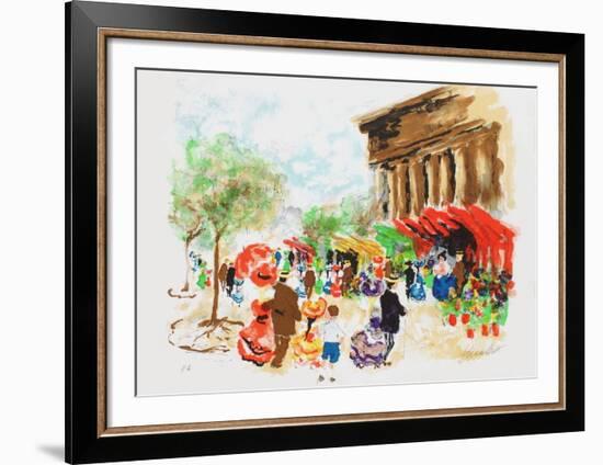 Paris, La Madeleine et le marché aux fleurs-Urbain Huchet-Framed Limited Edition