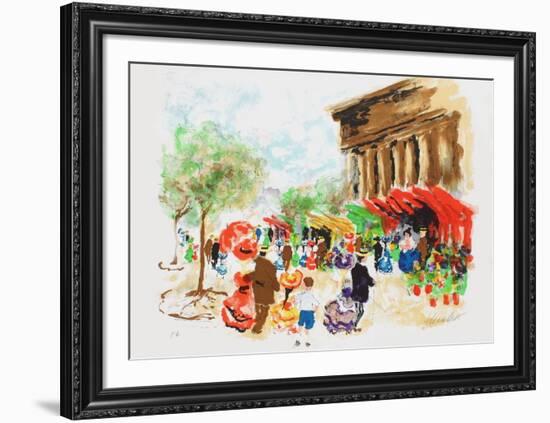 Paris, La Madeleine et le marché aux fleurs-Urbain Huchet-Framed Limited Edition