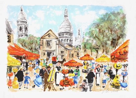 Paris La Place Du Tertre A Montmartre Ii Limited Edition Urbain Huchet Art Com