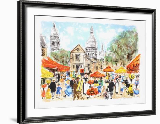 Paris, la place du Tertre à Montmartre II-Urbain Huchet-Framed Limited Edition