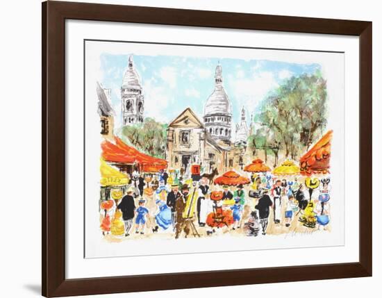 Paris, la place du Tertre à Montmartre II-Urbain Huchet-Framed Limited Edition