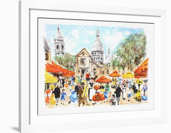 Paris, la place du Tertre à Montmartre II-Urbain Huchet-Framed Limited Edition